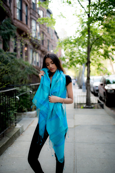 Tussar silk stoles from Bihar